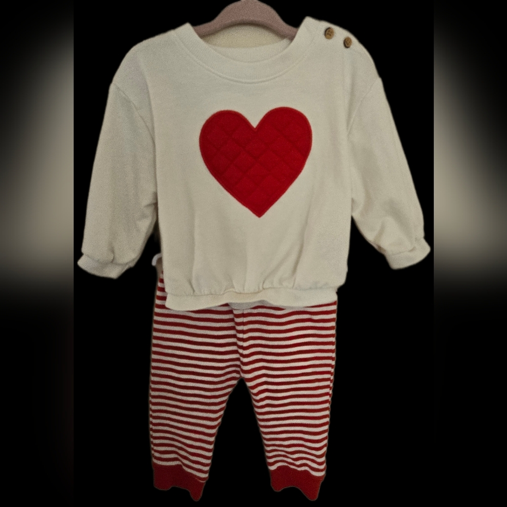 Cat & Jack White and Red Heart Set